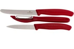 Victorinox SwissClassic Cuchillo De Verduras Rojo, Set De 3, 6.7111.31