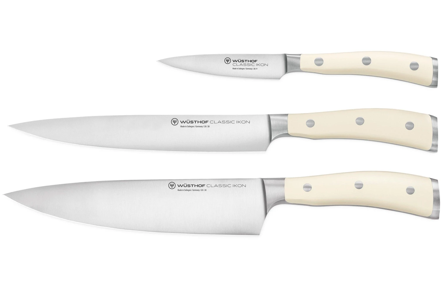 Wüsthof Classic Ikon Blanco Juego De Cuchillo 3-uds - Imagen 2