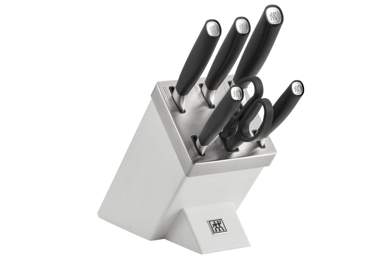 Zwilling All Star 1022776, Juego De 7 Cuchillos Con Bloque, Blanco/plateado